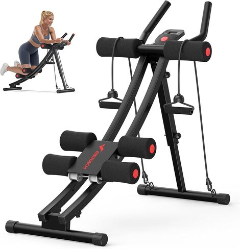 MERACH Ab Machine, Adjustable Ab Trainer Machine, Ab Workout Equipment for Home Gym, Ergonomic Arc Track for Better Abs, Foldable Workout Machine for Full Body Workout Home Exercise in Kuwait