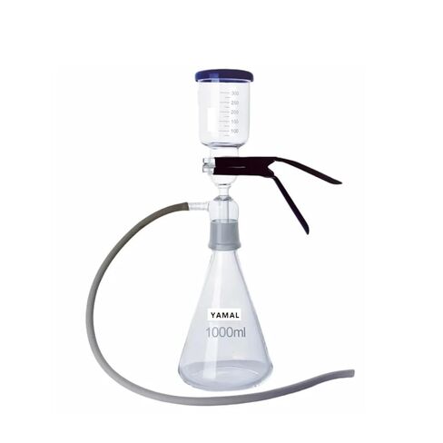 مجموعة أجهزة ترشيح المذيبات المختبرية سعة 1000 مل، جهاز ترشيح الفراغ ذو قلب رملي زجاجي، مع كوب مرشح سعة 300 مل وزجاجة استقبال سعة 1000 مل in Kuwait