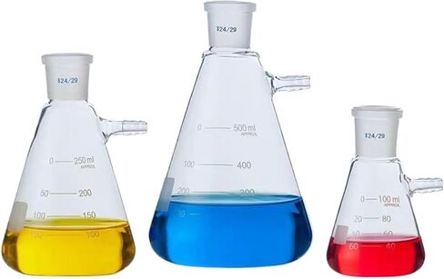 1PCS 25ml to 2000ml Glass Vacuum Grinding Mouth Filtration Suction Flask Laboratory Filter Bottle with Upper Nozzle(50ml Caliber 14mm) in Saudi Arabia