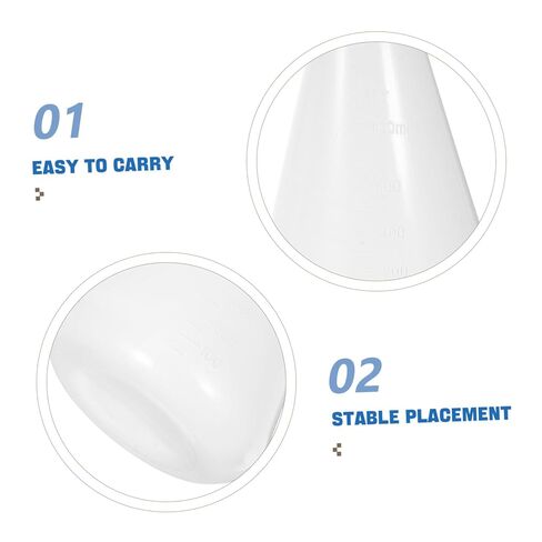 3pcs Plastic Conical Flask with Screw Cap for Chemistry Experiments Laboratory Use and Stable Design for Students in Saudi Arabia