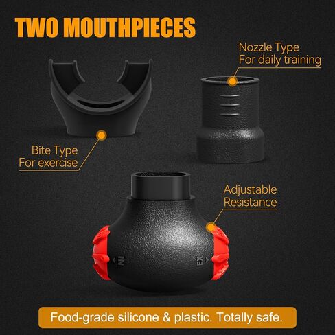 جهاز تمرين التنفس من سونمول للرئتين مع 5 مستويات مقاومة وقطعتي فم قابلتين للفصل | مدرب الرئة للعلاج التنفسي الطبيعي | جهاز تمرين الرئة وجهاز تمرين التنفس Peak in Kuwait