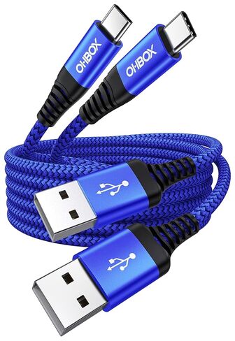 USB to USB C Cable 60W Fast Charging [2 Pack 6FT], USB A to USB C Cable for CarPlay, Durable Braided USB Type C iPhone Charger USBC Cord for iPhone 17/16/15/Pro Max/Plus, Samsung Galaxy S23 and More in Saudi Arabia