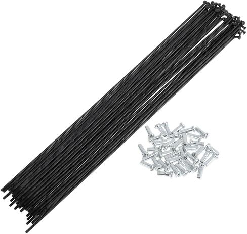 36 Set 14G Bicycle Spokes 245mm Bike Wheel Spokes Carbon Steel Black in Saudi Arabia