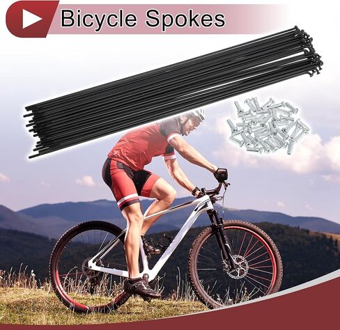 36 Set 14G Bicycle Spokes 245mm Bike Wheel Spokes Carbon Steel Black in Saudi Arabia