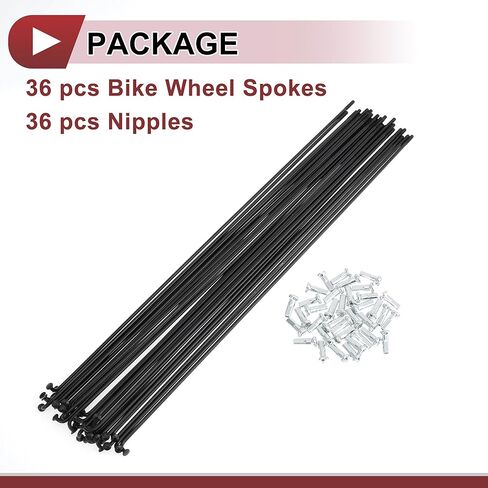 36 Set 14G Bicycle Spokes 245mm Bike Wheel Spokes Carbon Steel Black in Saudi Arabia