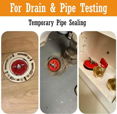 1.5 Inch Plumbing Test Plug, Expandable Rubber Pipe Mechanical Test Plug for Drain & Pipe Pressure Testing and Temporary Sealing, End-of-Pipe Gripper Plug Fits 1-1/2" PVC ABS Cast Iron Pipes - 3 pcs in Saudi Arabia