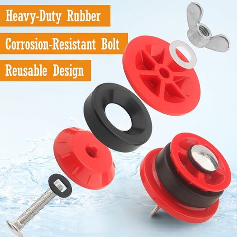 1.5 Inch Plumbing Test Plug, Expandable Rubber Pipe Mechanical Test Plug for Drain & Pipe Pressure Testing and Temporary Sealing, End-of-Pipe Gripper Plug Fits 1-1/2" PVC ABS Cast Iron Pipes - 3 pcs in Saudi Arabia