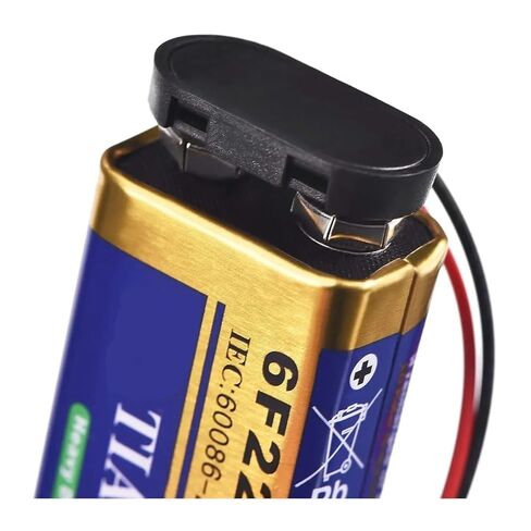 10 قطع من موصلات مشبك بطارية 9 فولت على شكل حرف T من Fengpeng، وصلة كابل طويلة، هيكل صلب، أسود وأحمر in Kuwait