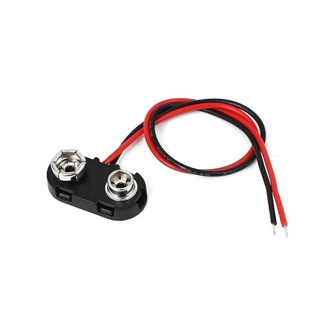 10 قطع من موصلات مشبك بطارية 9 فولت على شكل حرف T من Fengpeng، وصلة كابل طويلة، هيكل صلب، أسود وأحمر in Kuwait