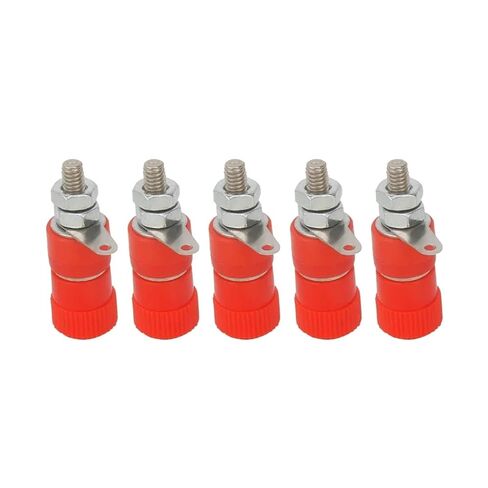 fengpeng 5Pcs 4mm Banana Socket Professional Binding Post Nut Plug Jack Connector Nickel Plated(5Red) in Kuwait