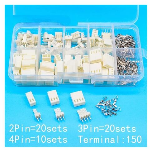 fengpeng KF2510 Kits 50 Sets Kit in Box 2p 3p 4 pin 2.54mm Pitch Terminal/Housing Pin Header Connectors Adaptor in Kuwait