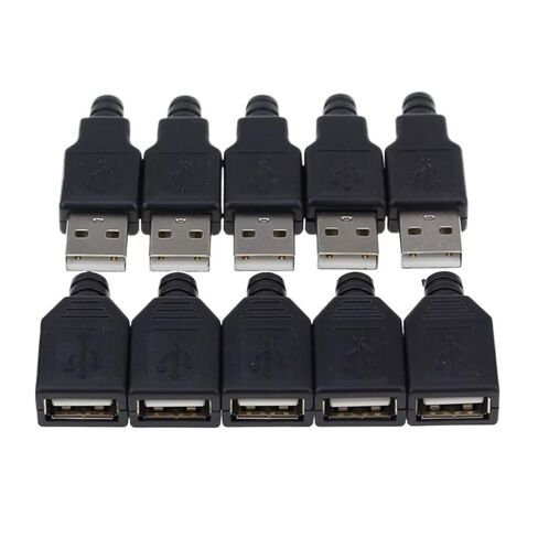 fengpeng IMC hot (5pcs Male+5pcs Female) USB 4 Pin Plug Socket Connector with Black Plastic Cover in Kuwait