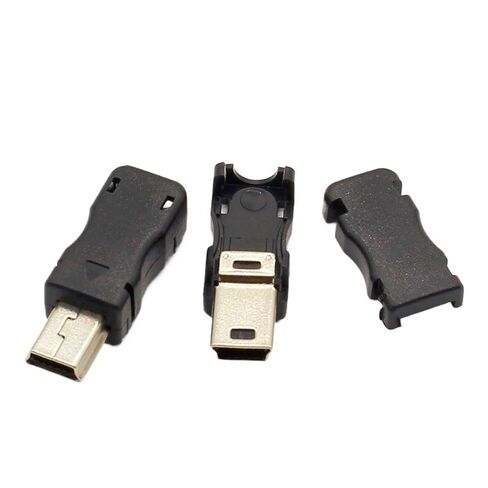 fengpeng 10pcs Mini USB 5 Pin T Port Male Plug Socket Connector&Plastic Cover for DIY in Saudi Arabia