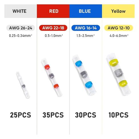 fengpeng 100pcs Welding Sealing Wire Connector,Heat Shrink Docking,Marine Waterproof Wiring,Electrical Cable Splicing Terminal in Kuwait