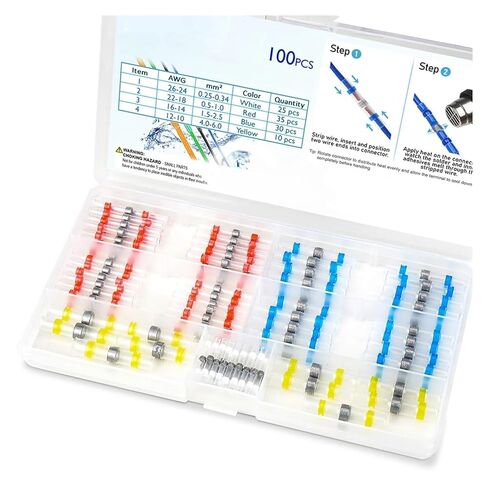 fengpeng 100pcs Welding Sealing Wire Connector,Heat Shrink Docking,Marine Waterproof Wiring,Electrical Cable Splicing Terminal in Kuwait