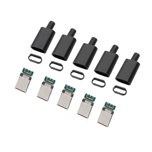 fengpeng 5pcs 10Pcs Type C USB 3.1 24 Pin Male Plug Welding Connector Adapter with Housing Charging Plugs Data Cable Accessories Repair(White 5pcs) in Kuwait