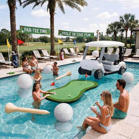 6 Pcs 12 Inches Golf Beach Balls Inflatable Golfing Gift Balls Party Decorations Golfers Gag Gift Fun Coastal Design for Summer Hawaii Birthday Party Photo Props in Saudi Arabia