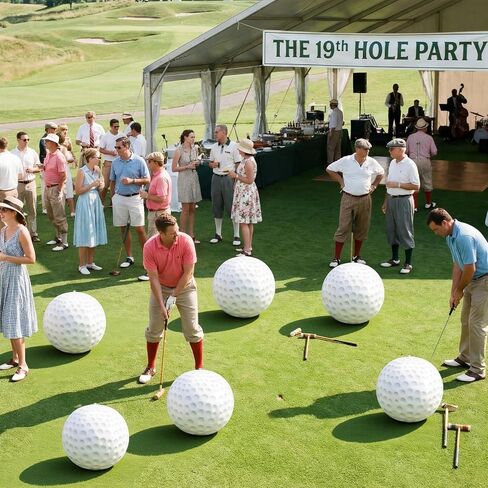 6 Pcs 12 Inches Golf Beach Balls Inflatable Golfing Gift Balls Party Decorations Golfers Gag Gift Fun Coastal Design for Summer Hawaii Birthday Party Photo Props in Saudi Arabia