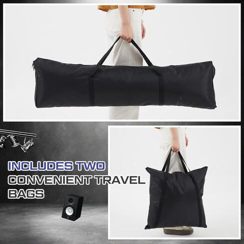 2 مجموعة DJ Totem Light Stand قابل للتعديل 39 ''-70 '' DJ Booth 132 lbs محمولة مع حقيبة و scrims بالأبيض والأسود للبوب والمناسبات الحية المتنقلة in Kuwait