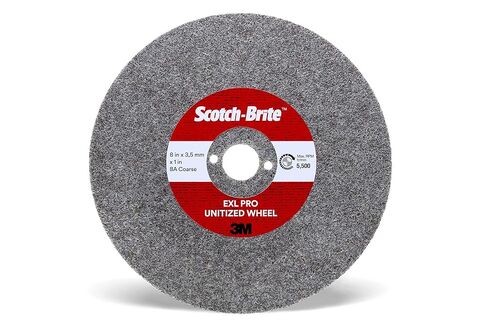 Scotch-Brite 77202 EXL PRO Unitized Wheel, 8" x 4.5mm x 1", 8A CRS, Gray in Saudi Arabia