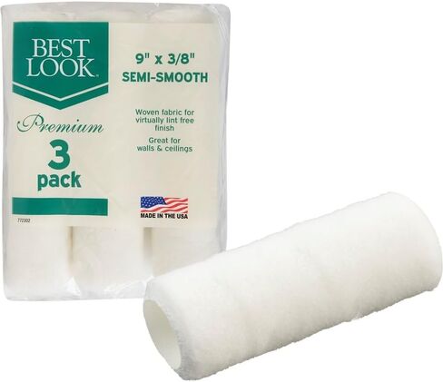 LINZER PRODUCTS 772302 Premium Woven Fabric Roller Cover (Pack of 3), 9" in Kuwait