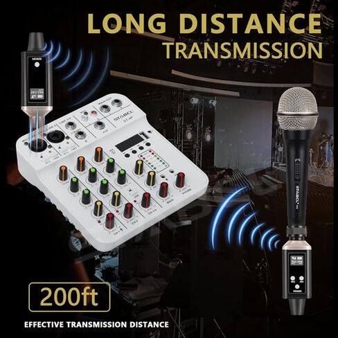 جهاز إرسال واستقبال XLR لاسلكي UHF مع حقيبة حمل، محول ميكروفون لاسلكي احترافي XLR للميكروفونات الديناميكية والمكثفة ونظام خلاط الصوت Pa، قابل لإعادة الشحن، نطاق 200 قدم in Kuwait