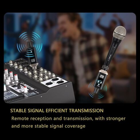 جهاز إرسال واستقبال XLR لاسلكي UHF مع حقيبة حمل، محول ميكروفون لاسلكي احترافي XLR للميكروفونات الديناميكية والمكثفة ونظام خلاط الصوت Pa، قابل لإعادة الشحن، نطاق 200 قدم in Kuwait