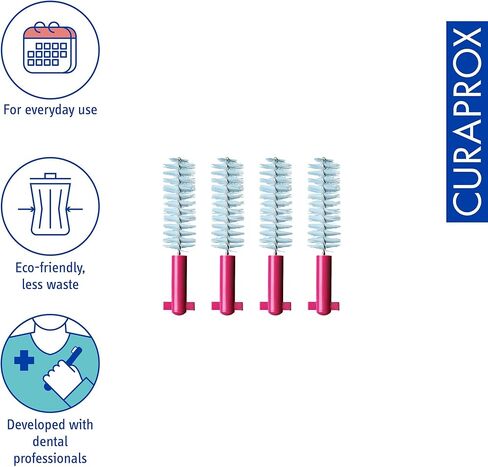 Curaprox Interdental Brush Refills CPS 405 Perio – for Medium-Large Gaps & Sensitive Gums | Ultra-Fine Filaments for Precise Cleaning | 4-Pack | Swiss Made in Kuwait