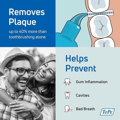 TePe Interdental Brush Original, Soft Dental Brush for Teeth Cleaning, Pack of 6, 0.7 mm, Medium Gaps, Yellow, Size 4 in Kuwait