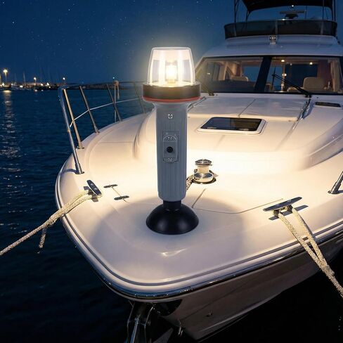 مصباح VIHOSE المحمول LED Stern مع كوب شفط يعمل بالبطارية القوس / ضوء ملاحة صارم 100، 000 ساعة LED مفتاح محكم الغلق للخدمة الشاقة لصيد الأسماك بالتجديف الليلي in Saudi Arabia