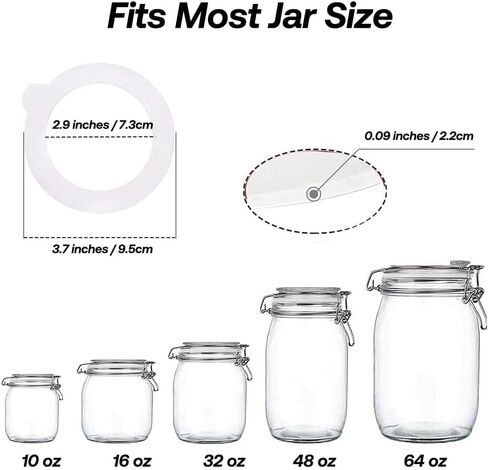 2Pcs White Silicone Jar Gaskets Replacement Rubber Seals Rings Sealing Rings for Mason Jar Lids Airtight Leak-Proof Canning Silicone Fitting Seals Canning Lids (3.75 Inch) in Saudi Arabia