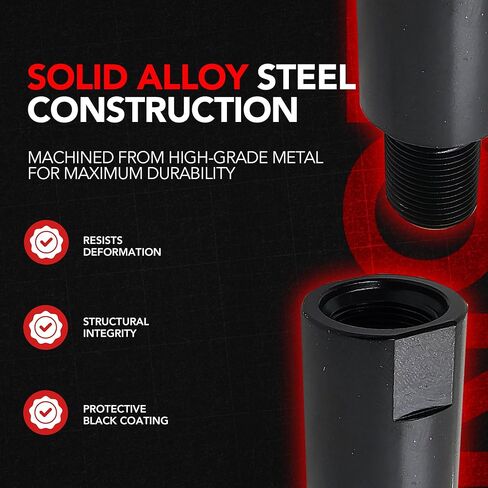 Steel Threaded Spacer Adapter, 1/2x28 Male to Female, 1.25 Inch Length, Black Oxide Finish, Precision Machined Steel Construction for Secure Fit and Proper Alignment in Saudi Arabia