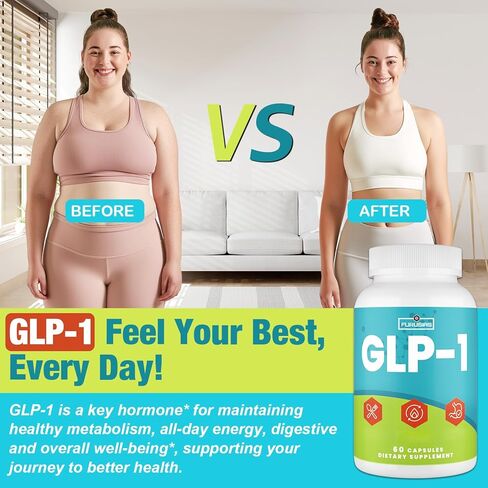 GLP-1, 16 in 1 GLP-1 Supplement for Women & Men, 4X GLP-1 Targeted Formula with Hops, Green Tea Extract & Cinnamon Bark, GLP for Gut, Digestion & Overall Health, Vegan, 60 Caps in Saudi Arabia