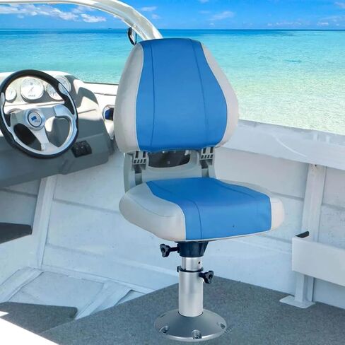 Oceansouth Boat Seat Pedestal Adjustable 13" - 19" Boat Accessories Seats Fishing Pole seat Pontoon Kayak Jon Chair Pedestal bass Boats Base Mount Swivel Aluminum Post Cushion Safety Equipment Slider in Kuwait