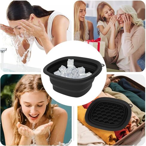 Ice Face – Cold Plunge Bowl for Skin Refresh | Reusable Spa Basin System, Foldable Portable Form, Built In Tray Support & Cooling Care Features for Morning Routines, Home Skincare, Facial Soaking and in Saudi Arabia