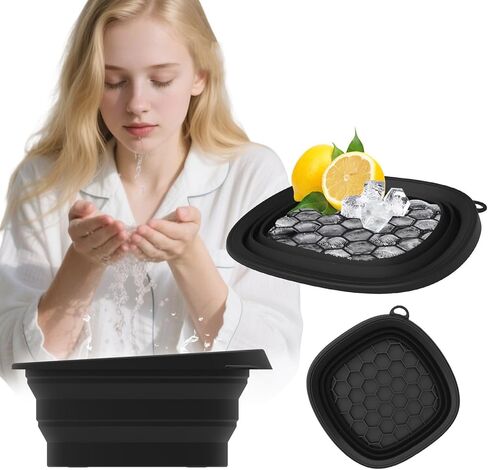 Ice Face – Cold Plunge Bowl for Skin Refresh | Reusable Spa Basin System, Foldable Portable Form, Built In Tray Support & Cooling Care Features for Morning Routines, Home Skincare, Facial Soaking and in Saudi Arabia