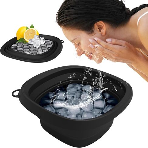 Ice Face – Cold Plunge Bowl for Skin Refresh | Reusable Spa Basin System, Foldable Portable Form, Built In Tray Support & Cooling Care Features for Morning Routines, Home Skincare, Facial Soaking and in Saudi Arabia