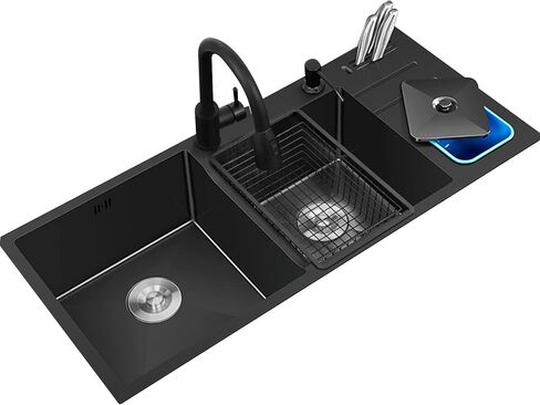 Mall, Home Integrated Practice, Large Black Double Bowl Small, Home Integrated Practice, 304 Stainless Steel Embedded Small, Home in Saudi Arabia