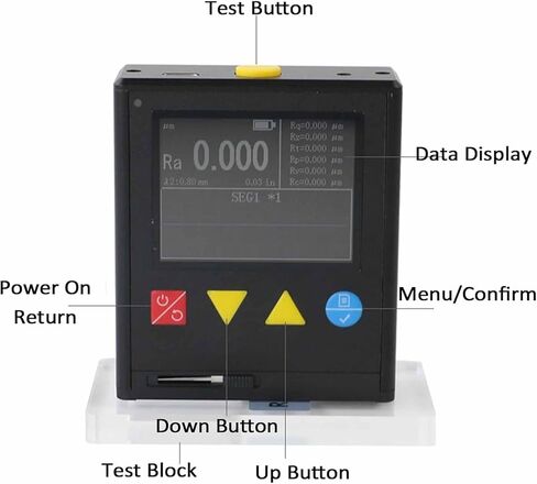 ERICAT Handheld Surface Roughness Tester Meter, Surface Roughness Meter, High Precision Roughness Gauge with LCD Display, Ra/Rz/Rq/Rt/Rp/Rv/Rc Parameters, for Metal/Plastic Surface Measurement in Saudi Arabia
