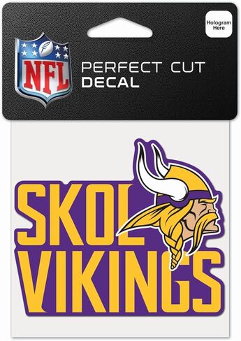 WinCraft Minnesota Vikings Slogan Perfect Cut Color Decal 4" x 4" in Saudi Arabia