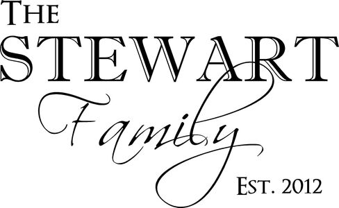 The Stewart (اسم الإدخال المخصص) Family EST 2012 (سنة الإدخال) ملصقات حائط من الفينيل للمنزل أقوال وكلمات ديكور فني حروف من الفينيل فن جداري ملهم in Kuwait
