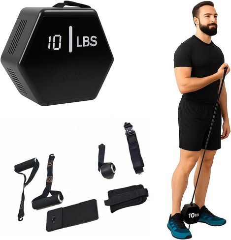 in Motion Flex USB Rechargeable Smart Home Gym Equipment | Portable Compact Digital Cable Machine Adjustable Motor Resistance 5–66LB | Compact Strength Training for Full Body Workout Travel & Fitness in Saudi Arabia