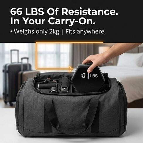 in Motion Flex USB Rechargeable Smart Home Gym Equipment | Portable Compact Digital Cable Machine Adjustable Motor Resistance 5–66LB | Compact Strength Training for Full Body Workout Travel & Fitness in Saudi Arabia