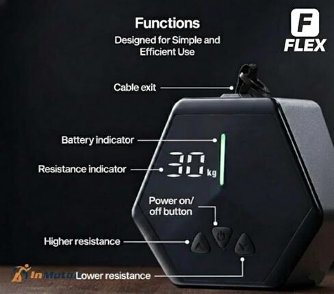 in Motion Flex USB Rechargeable Smart Home Gym Equipment | Portable Compact Digital Cable Machine Adjustable Motor Resistance 5–66LB | Compact Strength Training for Full Body Workout Travel & Fitness in Saudi Arabia