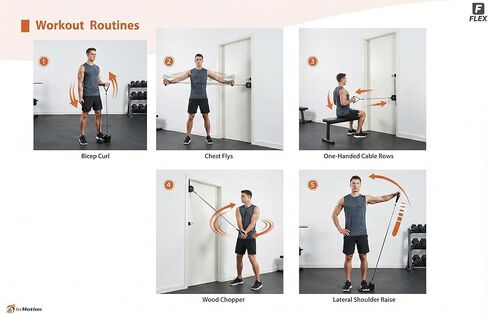 in Motion Flex USB Rechargeable Smart Home Gym Equipment | Portable Compact Digital Cable Machine Adjustable Motor Resistance 5–66LB | Compact Strength Training for Full Body Workout Travel & Fitness in Saudi Arabia