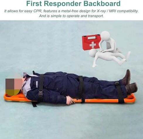 Spine Board Stretcher for Emergency Rescue - Lightweight PE Plastic CPR Safety Device for Kids & Adults (138x35x5cm) in Saudi Arabia