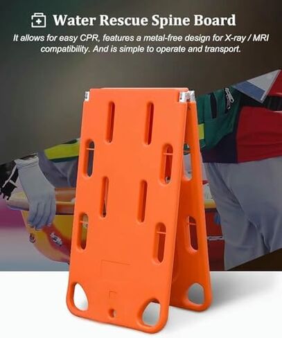 Lifeguard Spine Board Stretcher - Durable Plastic Water Rescue Backboard, 350Lb Capacity, Essential Emergency Lifesaving Equipment in Saudi Arabia