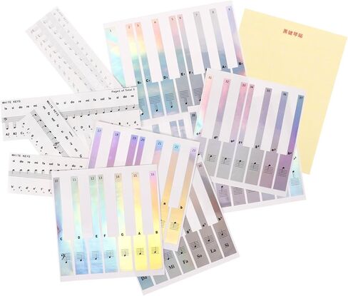 BESPORTBLE 2Sets Transparent Piano Keyboard Stickers for Key Electronic Organs Easy to Paste Decals for Beginners Non Fading Design for Piano Learners in Kuwait