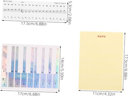 BESPORTBLE 2Sets Transparent Piano Keyboard Stickers for Key Electronic Organs Easy to Paste Decals for Beginners Non Fading Design for Piano Learners in Kuwait
