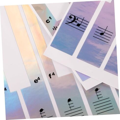 BESPORTBLE 2Sets Transparent Piano Keyboard Stickers for Key Electronic Organs Easy to Paste Decals for Beginners Non Fading Design for Piano Learners in Kuwait